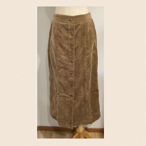AND SEARCH コーデュロイ ロングスカート ブラウン 茶色 ボタン