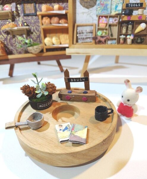ハンドメイド ミニチュア エコクラフト 5点セット ドールハウス