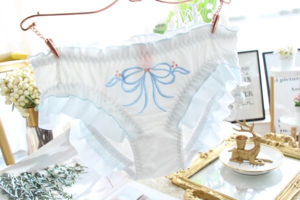 新品!送料無料!可愛いプレーンショーツ 姫系 セクシー パンティ 婦人肌着 女性下着 Lサイズ ブルー(a283)