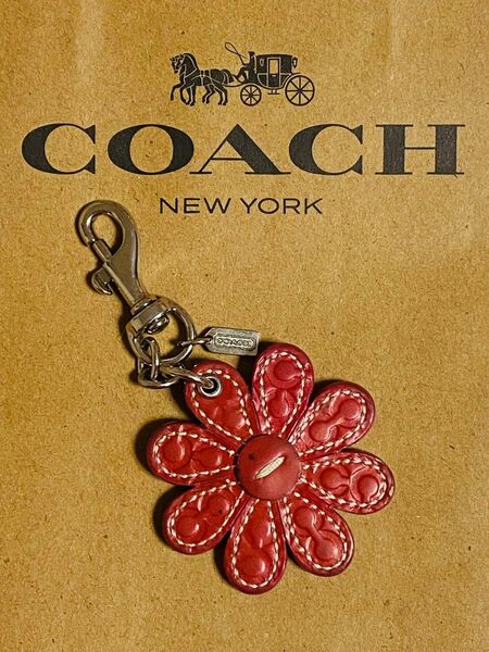 COACH 花 バッグチャーム キーホルダー