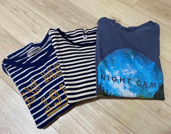 キッズ ロンT 長袖カットソー Tシャツ 150 セット ユニクロ ボーダー