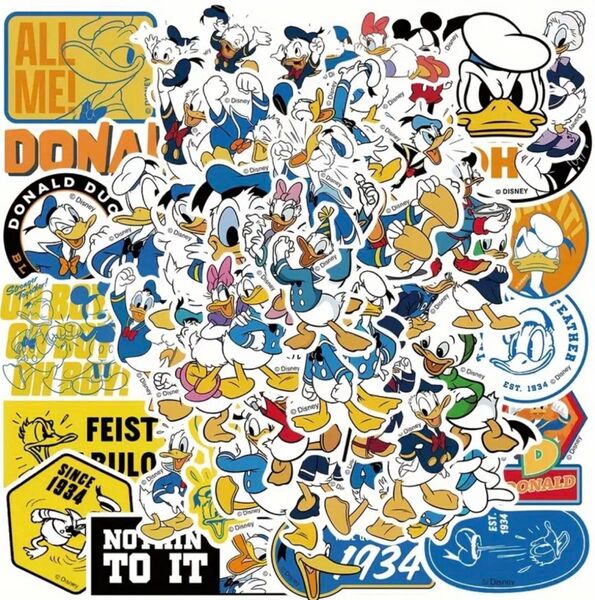 公式ライセンス ドナルドダックステッカー ディズニーステッカー 50枚セット