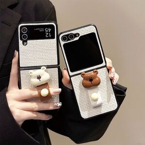 新品入荷 Galaxy Z Flip6 ケース リング 可愛い くまちゃん ギャラクシーZフリップ6