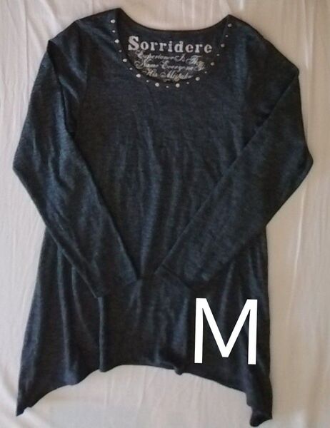 チュニック 長袖 Tシャツ 濃グレー M しまむら