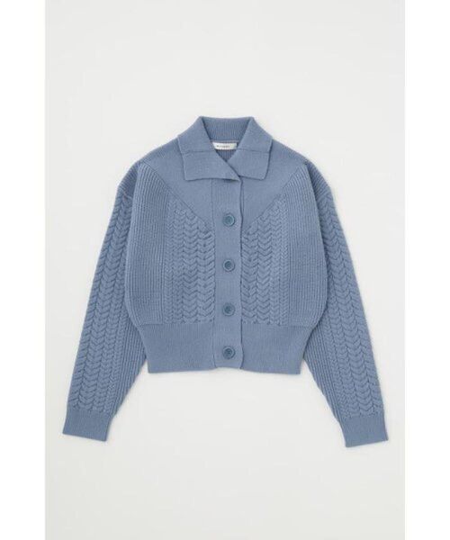 【MOUSSY】DROP SHOULDER CABLE カーディガン