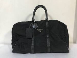 本物プラダPRADA本革サフィアーノレザーナイロンデカビッグボストンバッグビジネスバック黒ブラック旅行トラベルバックレディースメンズ