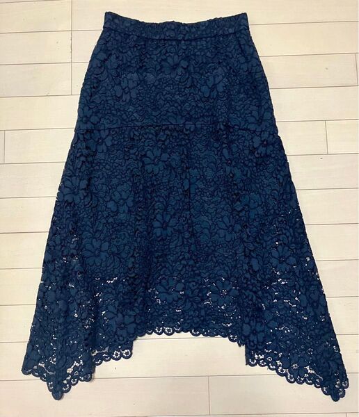 TONAL 総レースミモレ丈フレアスカート size 38