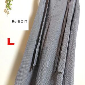 【Re:EDIT】【Lサイズ】リエディ レディース ワンピース ロングスカート パンツ 肩紐 グレー 古着