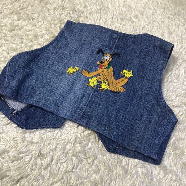Disneyベスト ジーンズデニム生地 刺繍 キッズ ベイビー サイズ80