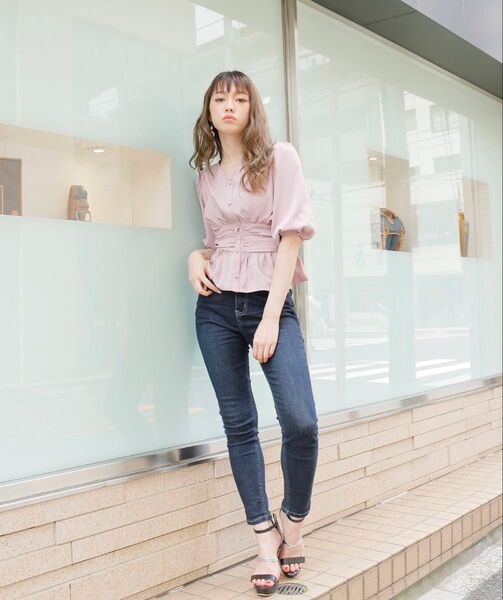 LIPSERVICE リップサービス バルーンスリーブウエストコルセットブラウス