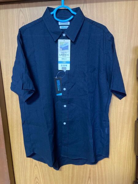 【新品・送料込み】しまむら CLOSSHI 半袖リネン混シャツ 襟シャツ 抗菌防臭 メンズLLサイズ 1着
