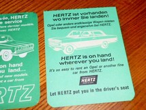1960年代フランス＆西ドイツHERTZハーツ社レンタカー予約半券計2枚_画像3