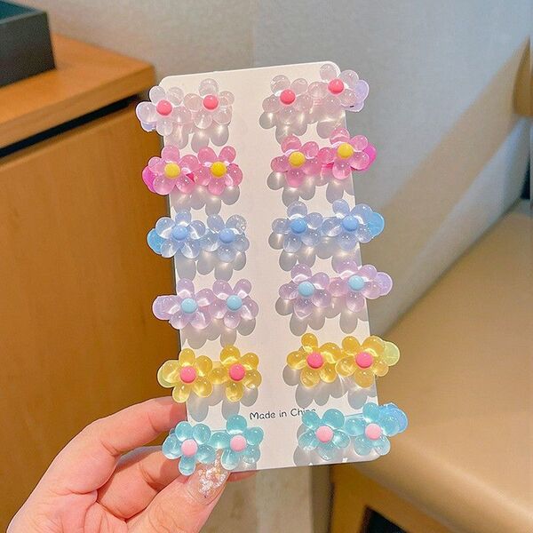 114番 キッズ子ども ヘアクリップ 花 12点の値段