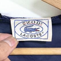 ■ ビンテージ ラコステ パッカブル プルオーバー 光沢 ナイロン ジャケット Lサイズ 紺 IZOD LACOSTE アノラック ハーフジップ ■_画像6