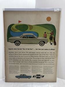 1960年5月30日号LIFE誌広告切り抜き【Chevrolet corvair/シボレーコルヴェア】アメリカ買い付け品60sビンテージインテリアアメ車