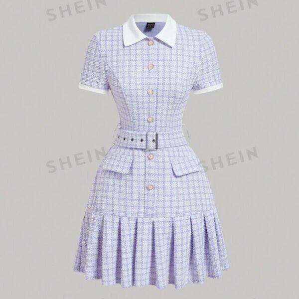 参戦服 ラウンジ 推し活 ツイードワンピース シーイン SHEIN