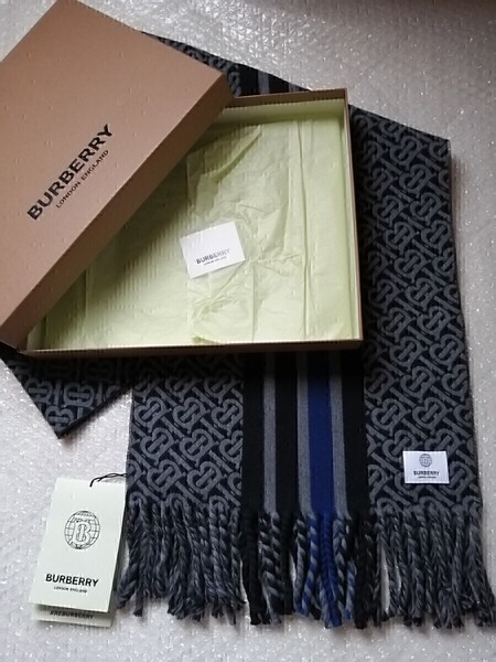 【未使用・タグ付き】BURBERRY バーバリー マフラー ストール スカーフ ショール ウール&コットン 新品・未使用 送料無料!