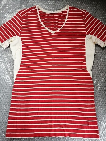 VADEL バデル 半袖 カットソー Tシャツ サイズ44 レッド