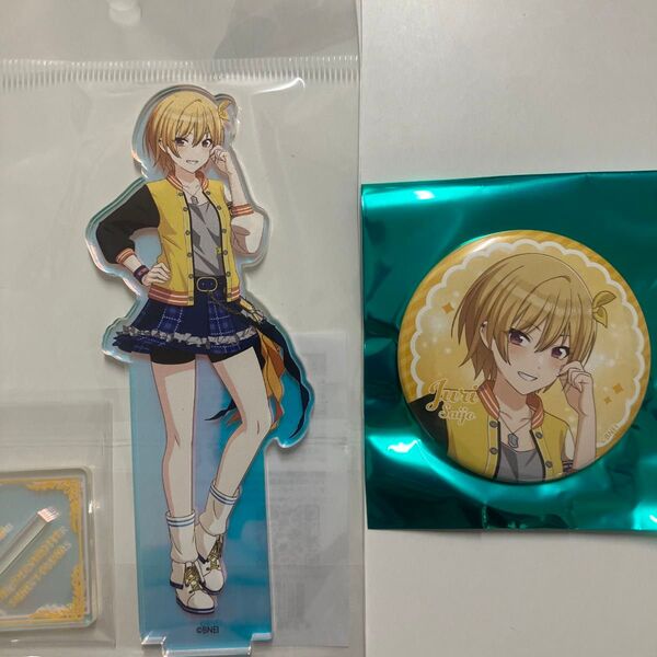 アニメ アイドルマスター シャイニーカラーズ オーロラアクリルフィギュア 西城樹里・オーロラアクリルフィギュア・缶バッジ