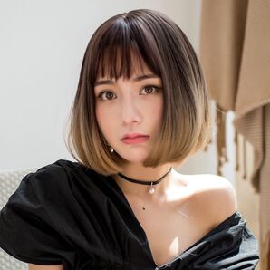 ミディアムウィッグ フルウィッグ ウィッグ かつら グラデーション 耐熱 コスプレ