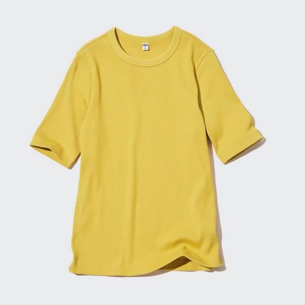 未使用 ユニクロ リブクルーネックTシャツ