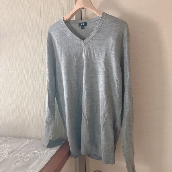 UNIQLO Vネックセーター M グレー カシミア