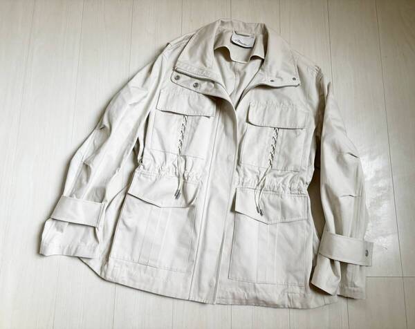 美品 3.1 Phillip Lim フィリップリム ミリタリー ジャケット ベージュ TALONジップ 編み込み ベージュ ワーク △1047