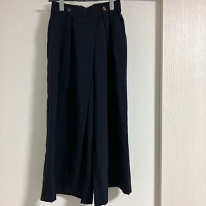 ガウチョ ワイド パンツ ネイビー