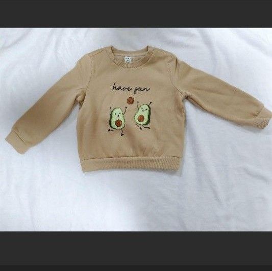 SHEIN 裏起毛トレーナー アボカド 18-24Mトレーナー 子供服 ベビー 裏起毛
