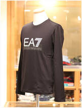 ♪エンポリオアルマーニ♪ EMPORIO ARMANI EA7 長袖Tシャツ S size ロゴデザイン 黒_画像1