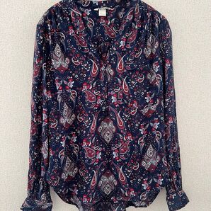【極美品】H&M Vネックブラウス ペイズリー 完売品