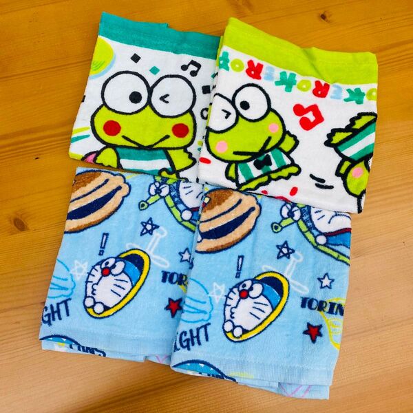 ハンドタオル 4枚セット サンリオ けろけろけろっぴ ドラえもん