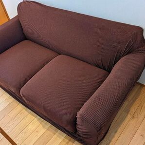 【最終価格】ソファカバー2人掛用(茶)