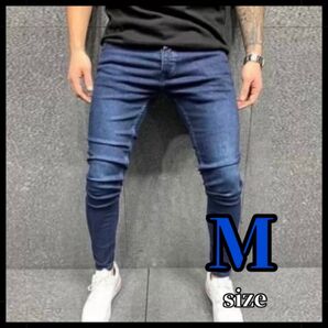 メンズ デニム インディゴ M スキニー ストレッチ パンツ ジーパン