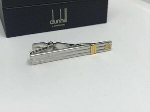  Dunhill silver stripe one part Gold necktie pin tiepin 