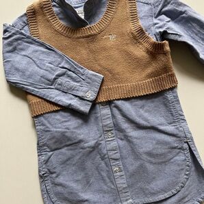 ★RADCHAP デニムシャツワンピース ベスト付き 100