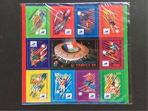 ◆フランス切手◆1998年ワールドカップ記念　10種