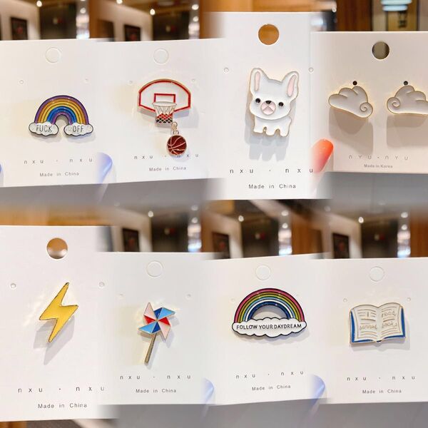 ピンバッジ 金属製 8枚セット