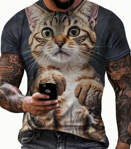 送料無料!Tシャツ【やんのかこんにゃろ~キジ猫】欧米L(日本LLサイズ)シャツメンズレディース・おしゃれ・おもしろ