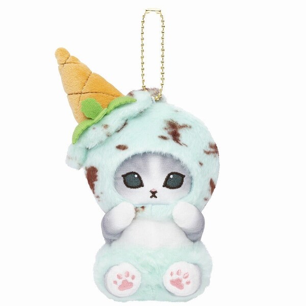 mofusand アイスにゃんマスコット チョコミント ぬいぐるみ アイス ぶらさげ ぶらさげ モフサンド