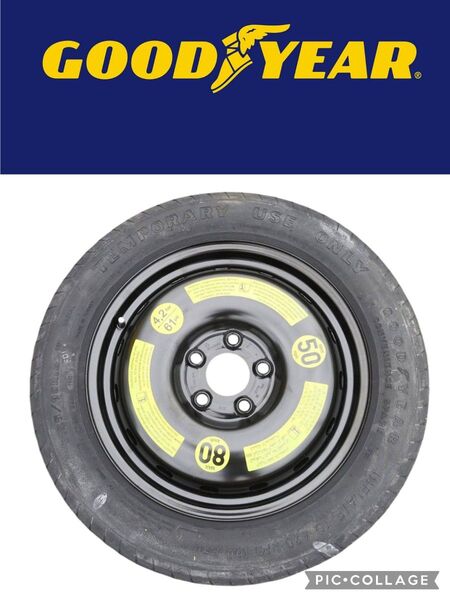 T125/90R16 GOODYEAR 応急タイヤ(スペアタイヤ/テンパータイヤ)16インチ × 5T(穴) × PCD112mm