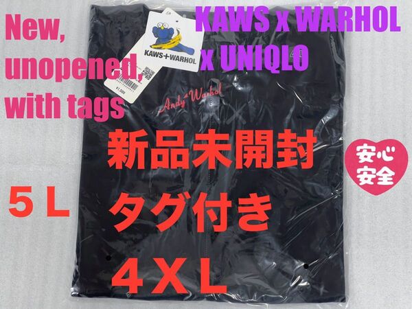 4XL☆新品☆UNIQLO×KAWS+WARHOL カウズ+ウォーホル UT⑨