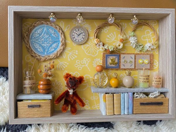 ミニチュアエコクラフトハンドメイドアトリエ17room 部屋 テディベア