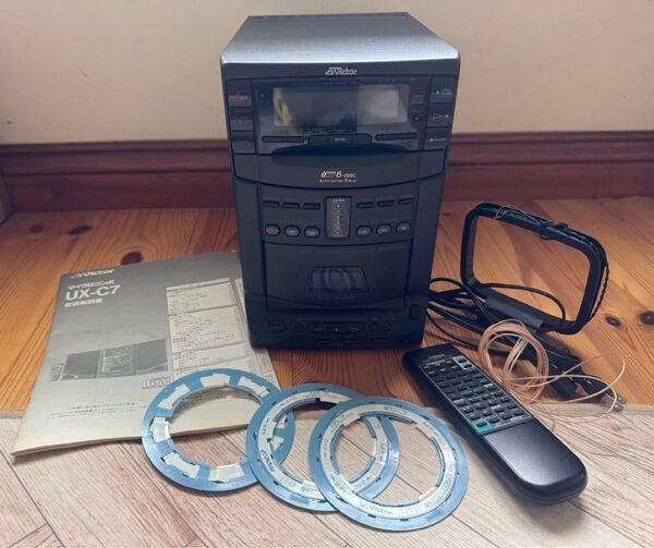 《美品》通電確認済み ビクター UX-C7 マイクロコンポ ミニコンポ 付属品全て有 6連CDカセットラジオ