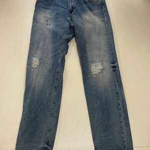 GU ダメージ加工 デニムパンツ 綿100%
