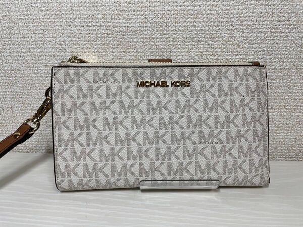 マイケルコース MK シグネチャー 長財布 ロングウォレット PVC ホワイト 財布 ウォレット