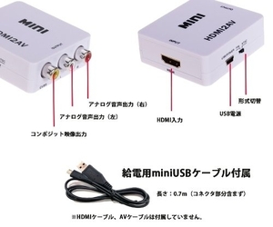 HDMI入力をコンポジット出力へ変換 1080P対応 変換コンバーター　変換アダプター 