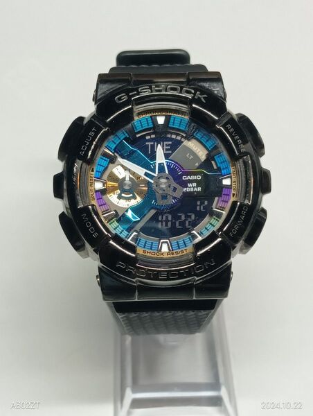 【重量感】G-SHOCK GM-110B-1AJF CASIO メタルベゼル ブルーカラーリング デジアナ