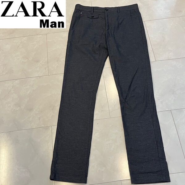 ZARA MAN ザラ メンズ ストレート カジュアルパンツ スラックス ダークグレー フォーマルズボン M〜Lサイズ相当