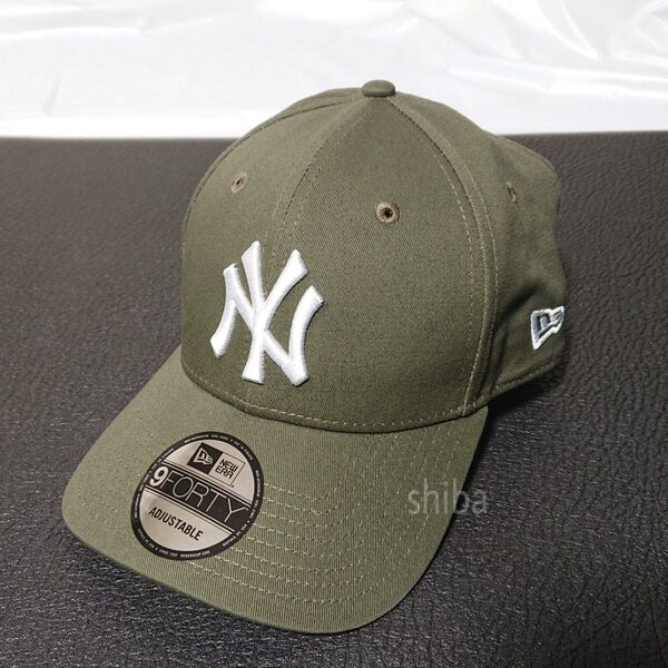 NEW ERA ニューエラ キャップ ハット 帽子 カーキ 緑 ホワイト ニューヨーク ヤンキース NY 野球 フリーサイズ